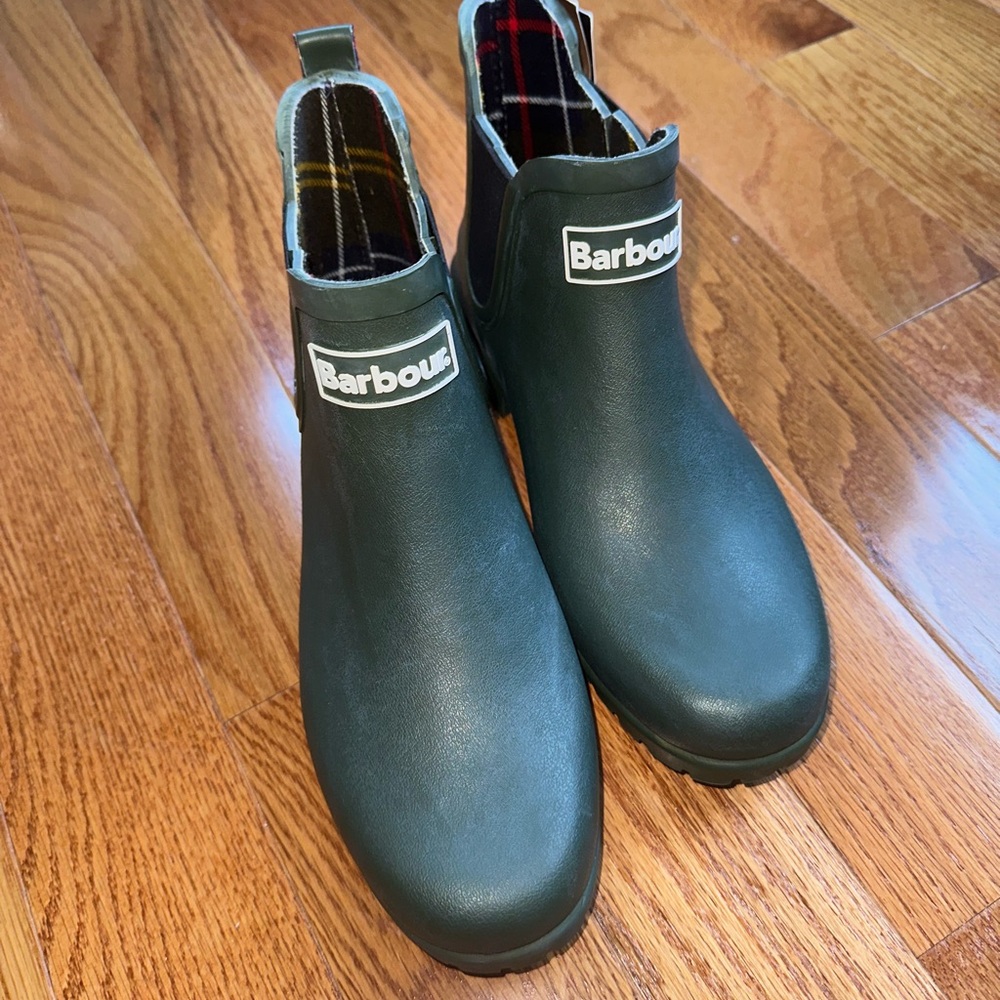 Barbour Olive Ankle Rain Lined-Boots
